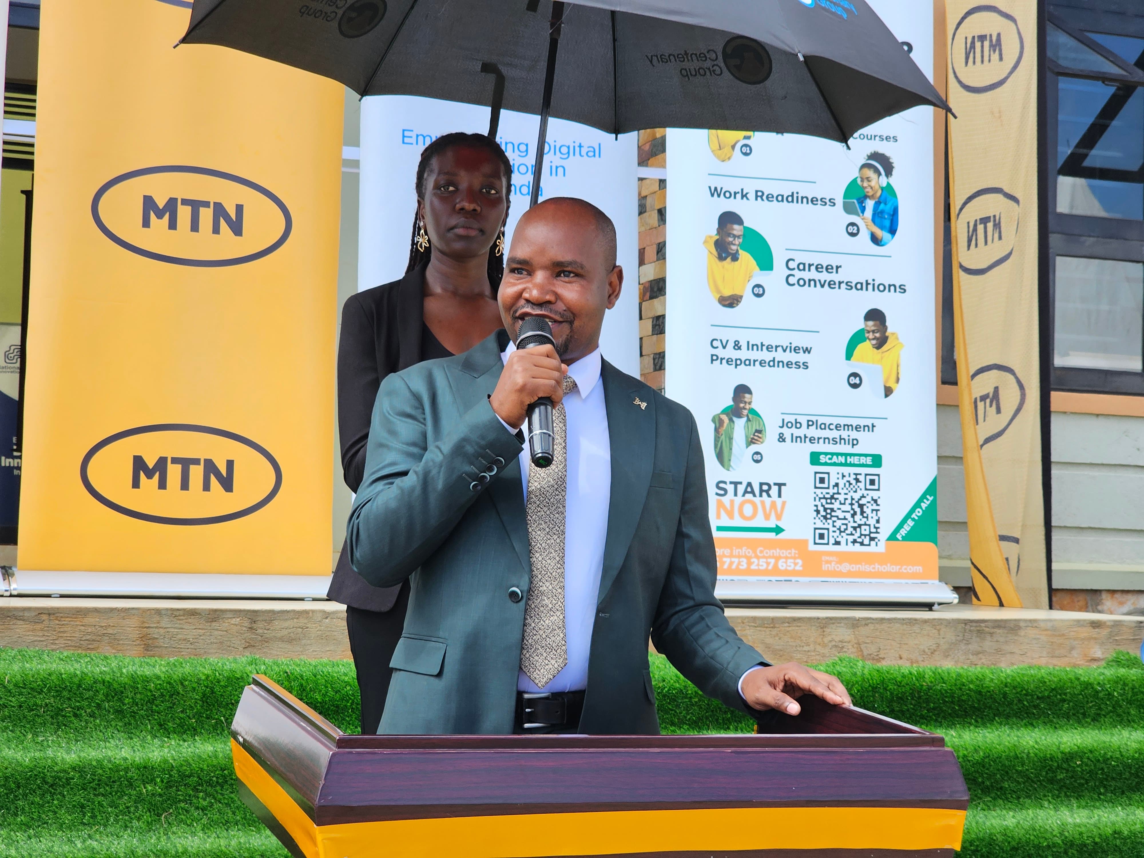 Assoc. Prof. Gilbert Gilibrays Ocen, Director of ICT at Busitema University, delivers his remarks during the official launch of the MTN Spark Hub at Busitema Campus on 15 September 2026.