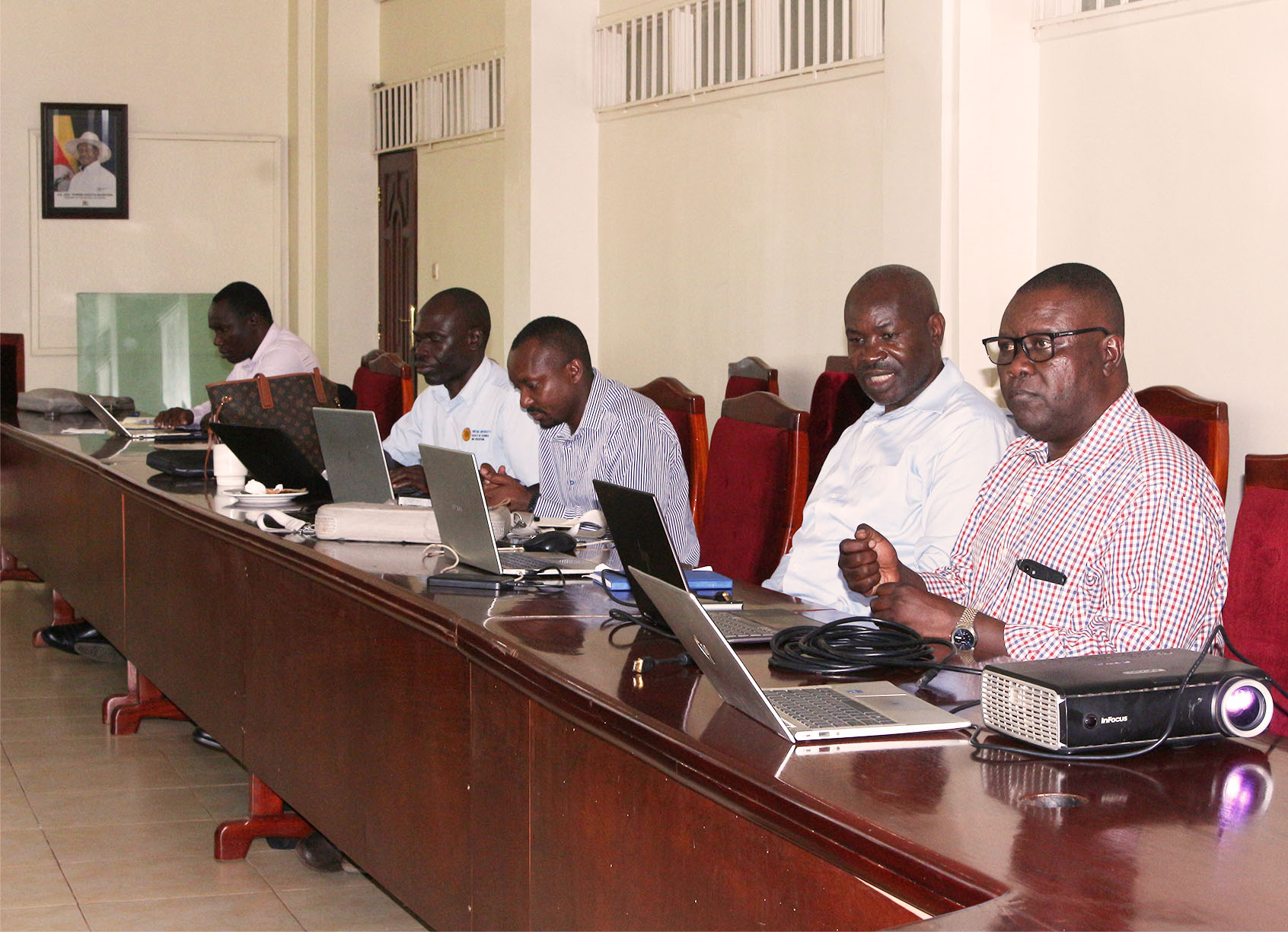 Project leaders during the engagement with University Top Management in the Council Room, Senate Building.