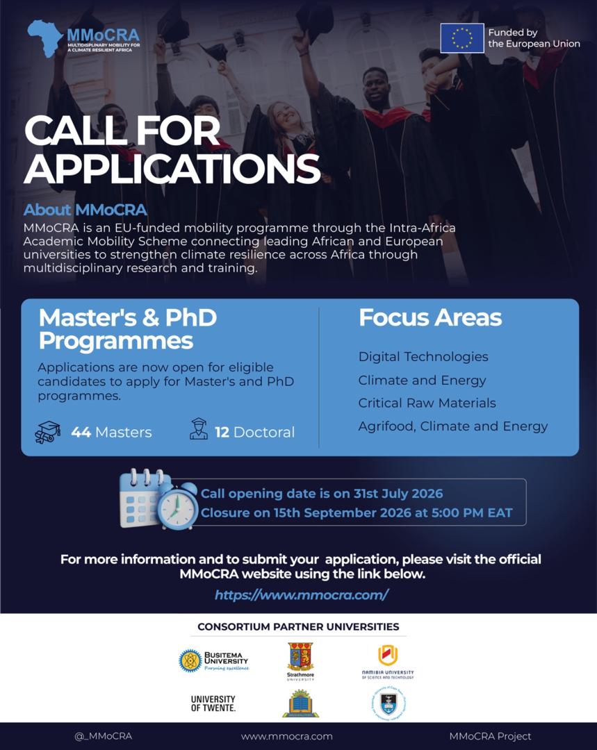 MMoCRA MULTIDISCIPLINARY MOBILITY FOR A CLIMATE RESILIENT AFRICA