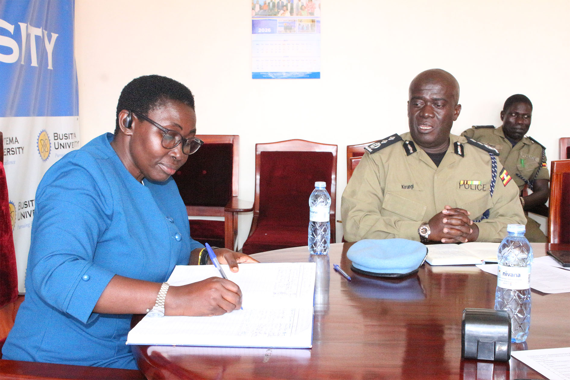 Commissioner of Police Sulaiman Kirungi outlines the Marine Police's training needs during the engagement