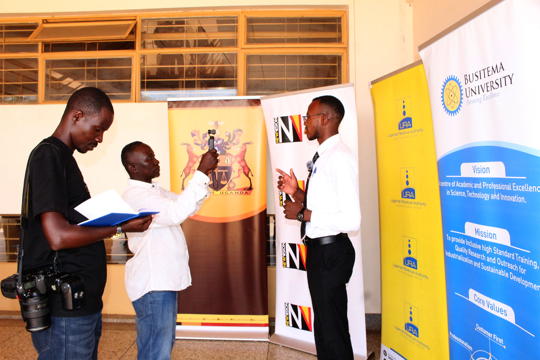 H.E. Kamara Onesmus, addresses the Fourth Estate during the engagement