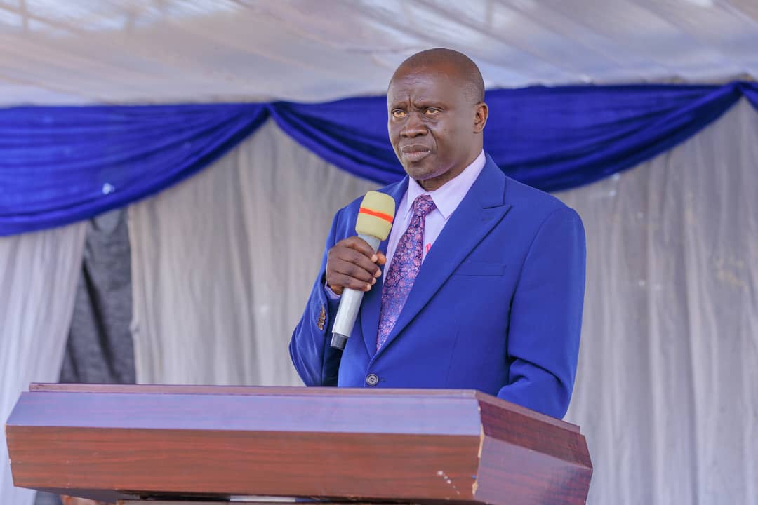 Prof. Paul Waako delivers his remarks during the Careers Fair at Busitema University