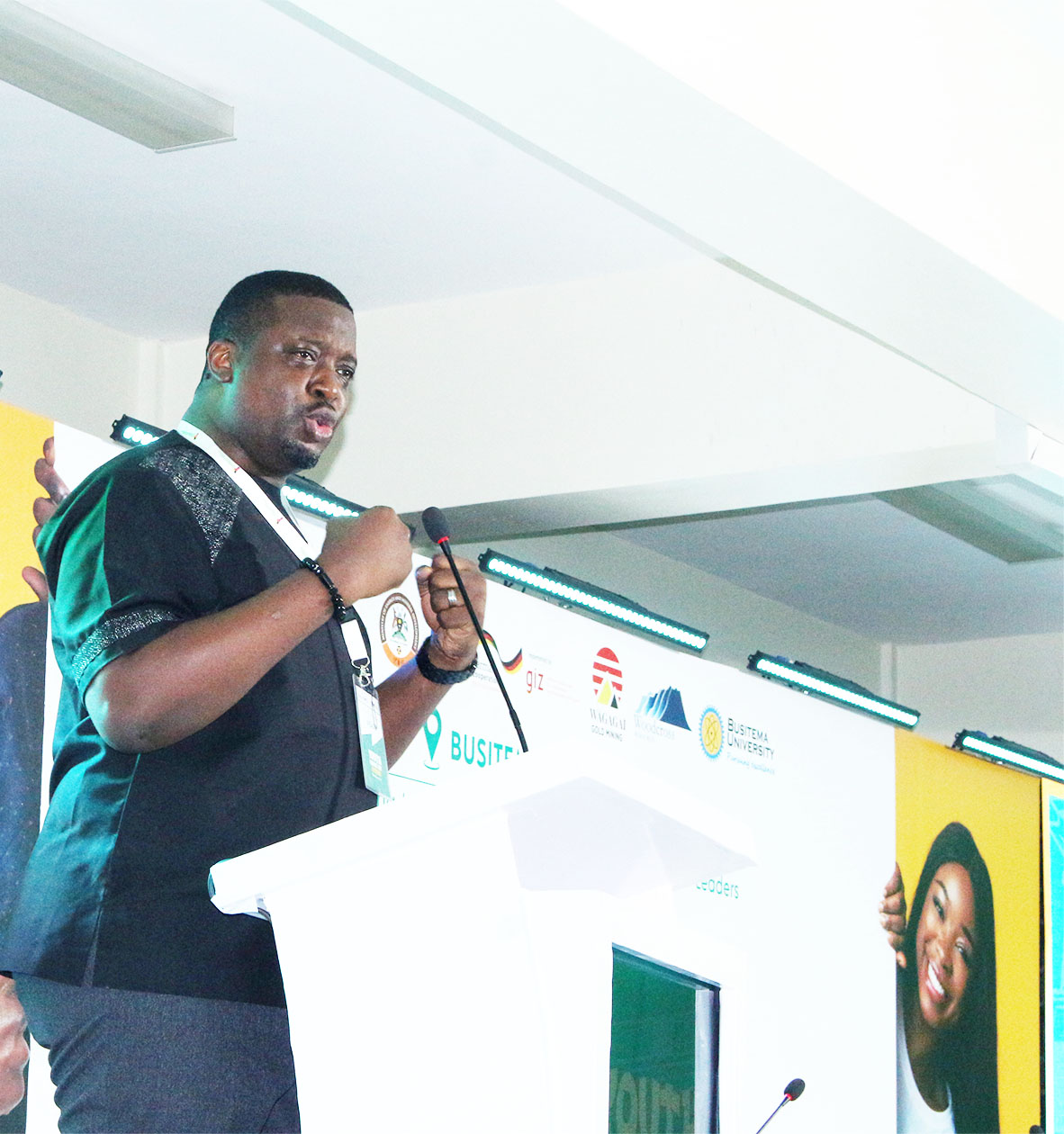 Mr. Humphrey Asiimwe, delivers closing remarks during the engagement