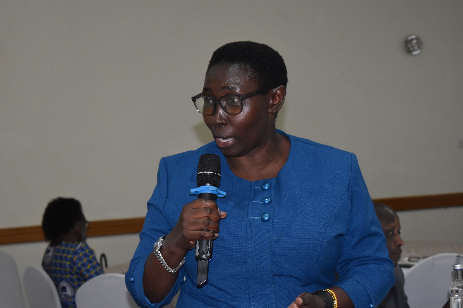 Assoc. Prof. Saphina Biira, Deputy Vice Chancellor (Academic Affairs), contributes to discussions on strengthening academic programmes, competency-based education and expanding opportunities for flexible and online learning at Busitema University.