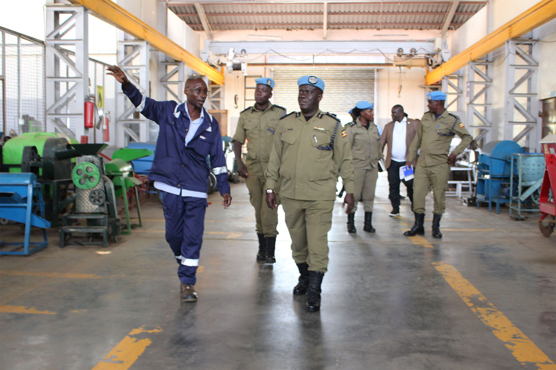 Members of the Marine Police delegation tour Busitema University facilities as part of the visit to explore opportunities for collaboration